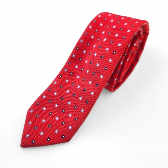 Original Penguin Other - Original Penguin Preppy Cotton Blend Red Narrow Tie Dots Necktie Business Office